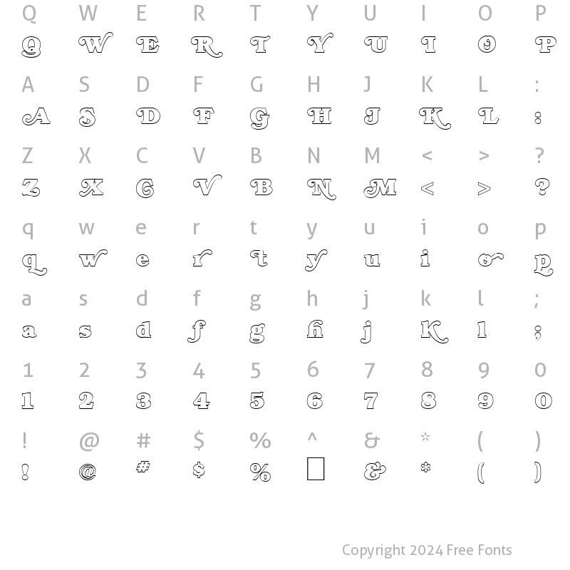 Character Map of FZ JAZZY 47 HOLLOW Normal