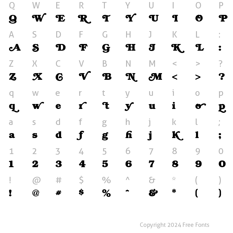 Character Map of FZ JAZZY 47 Normal