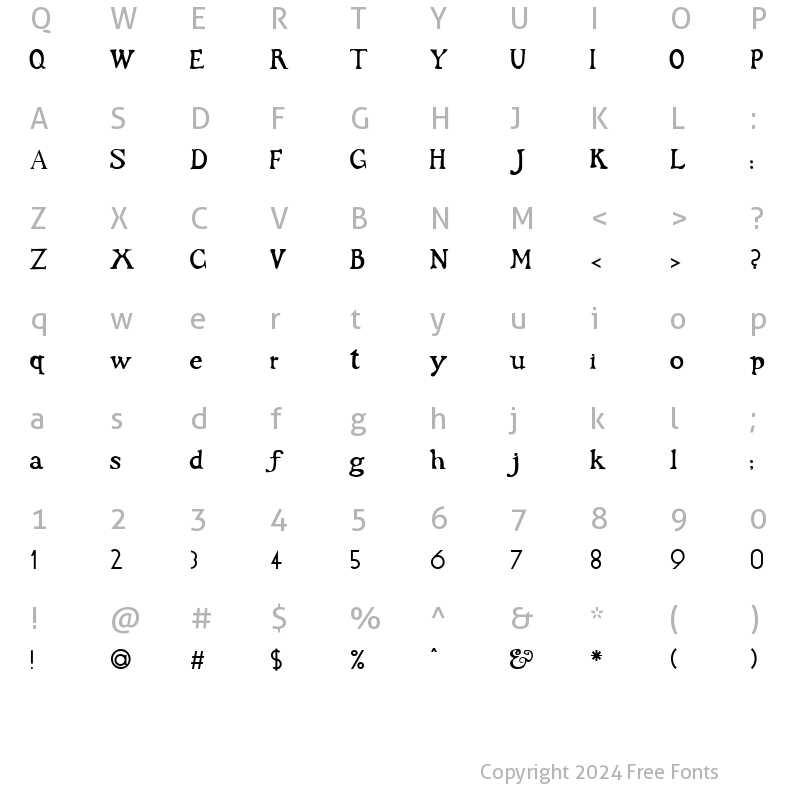 Character Map of FZ JAZZY 48 Normal