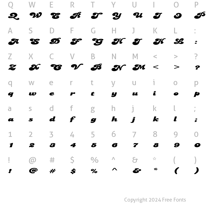 Character Map of FZ JAZZY 49 EX Normal