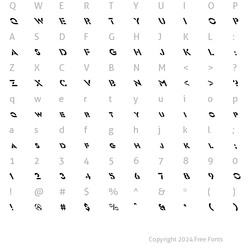 Character Map of FZ JAZZY 54 LEFTY Regular