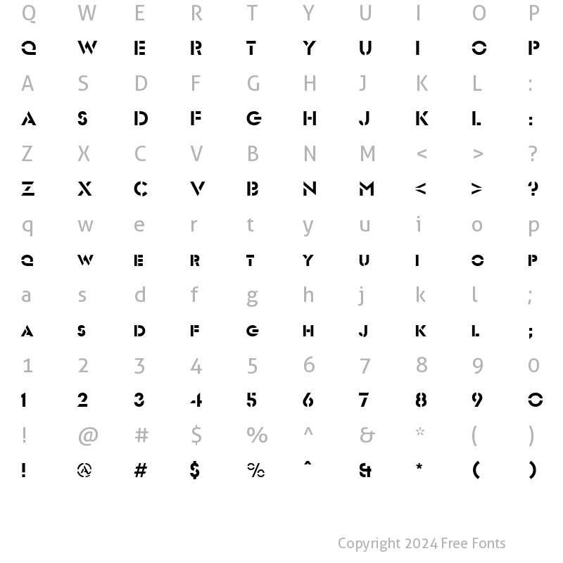 Character Map of FZ JAZZY 54 Regular