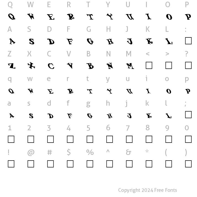 Character Map of FZ JAZZY 55 LEFTY Normal