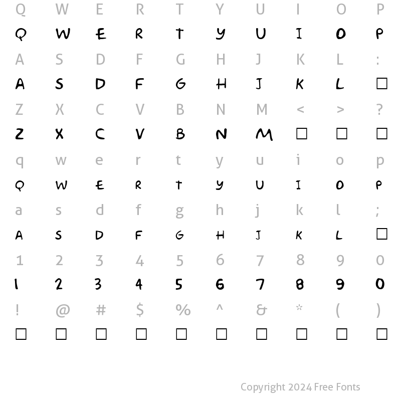 Character Map of FZ JAZZY 57 Normal