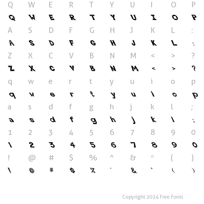 Character Map of FZ JAZZY 7 CONTOUR LEFTY Normal