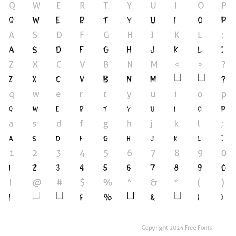 Character Map of FZ JAZZY 8 CONTOUR Normal