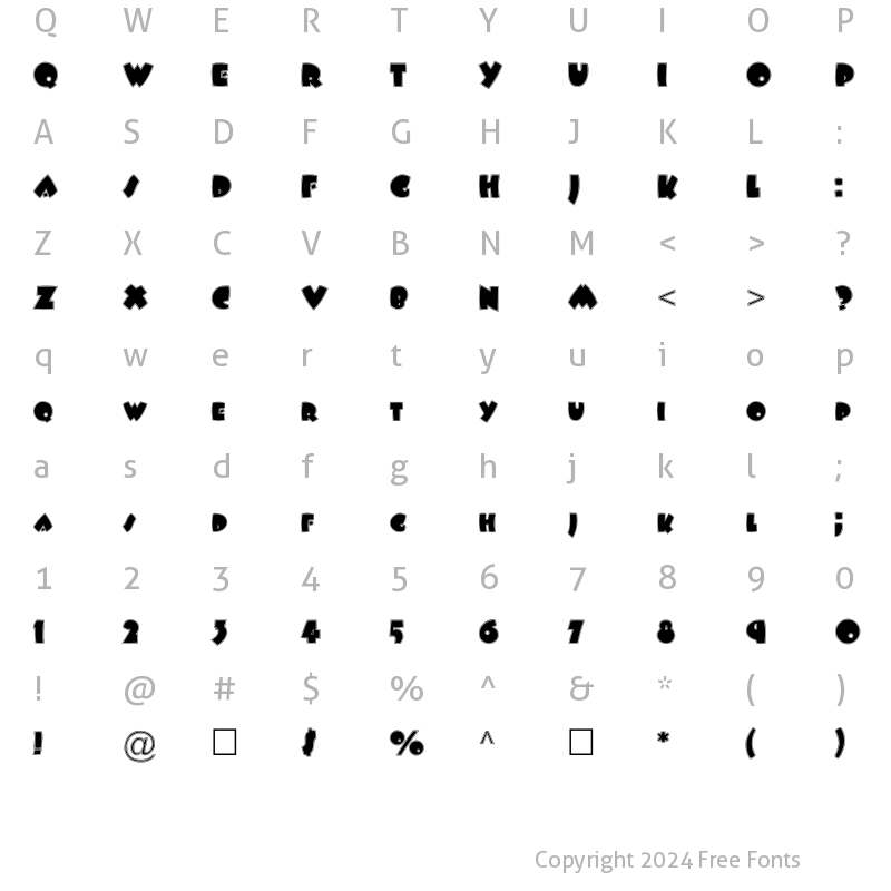 Character Map of FZ JAZZY 9 CONTOUR Normal