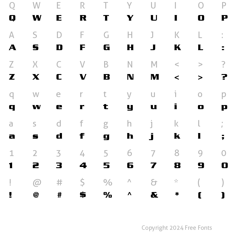 Character Map of FZ ROMAN 11 Normal