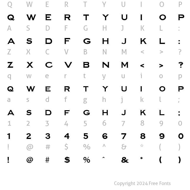 Character Map of FZ ROMAN 14 Light