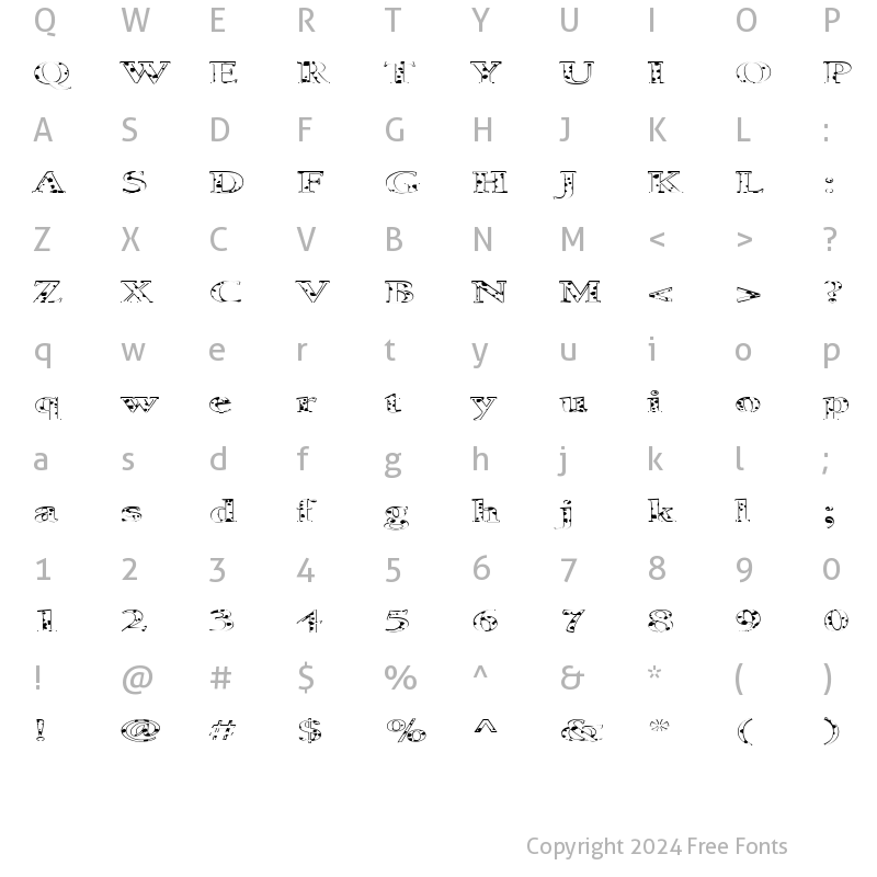 Character Map of FZ ROMAN 24 SPOTTED EX Normal