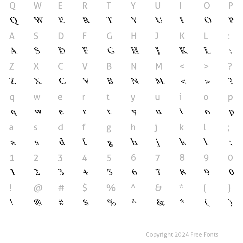 Character Map of FZ ROMAN 24 STRIPED LEFTY Normal