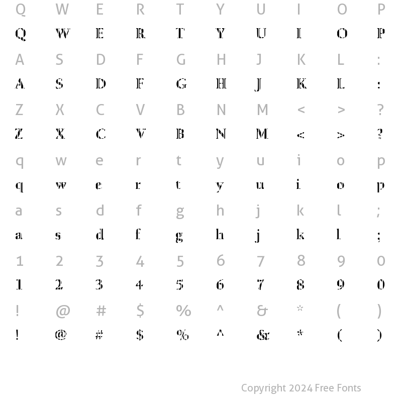 Character Map of FZ ROMAN 24 STRIPED Normal