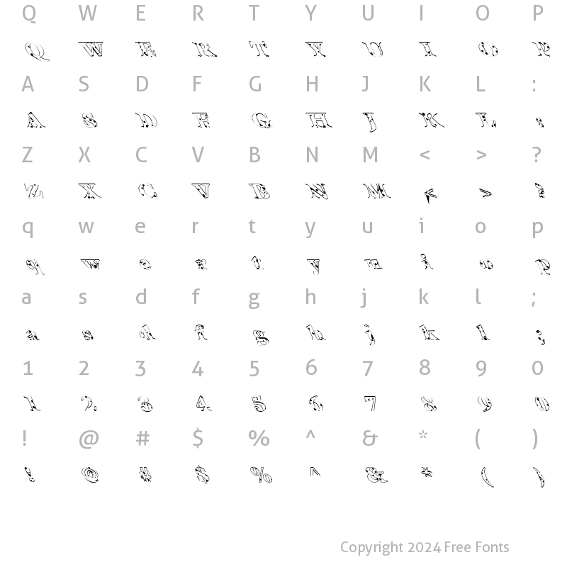 Character Map of FZ ROMAN 25 SPOTTED LEFTY Normal