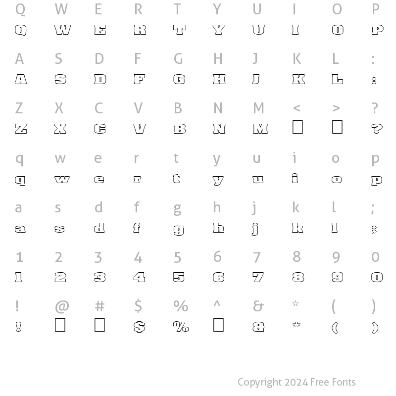 Character Map of FZ ROMAN 3 HOLLOW EX Normal