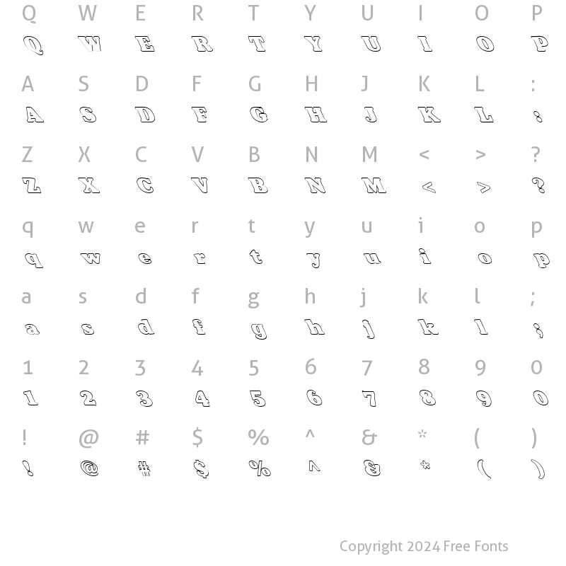 Character Map of FZ ROMAN 35 HOLLOW LEFTY Normal