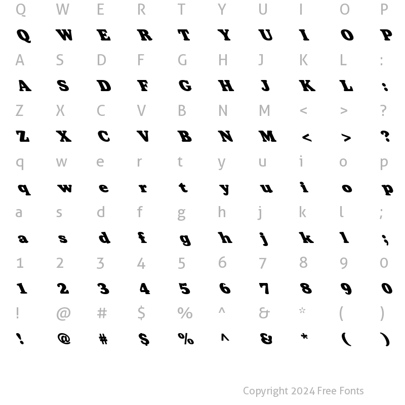 Character Map of FZ ROMAN 35 LEFTY Normal