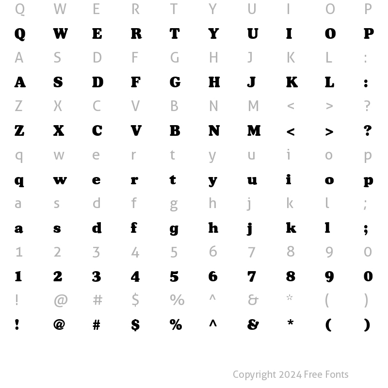 Character Map of FZ ROMAN 35 Normal