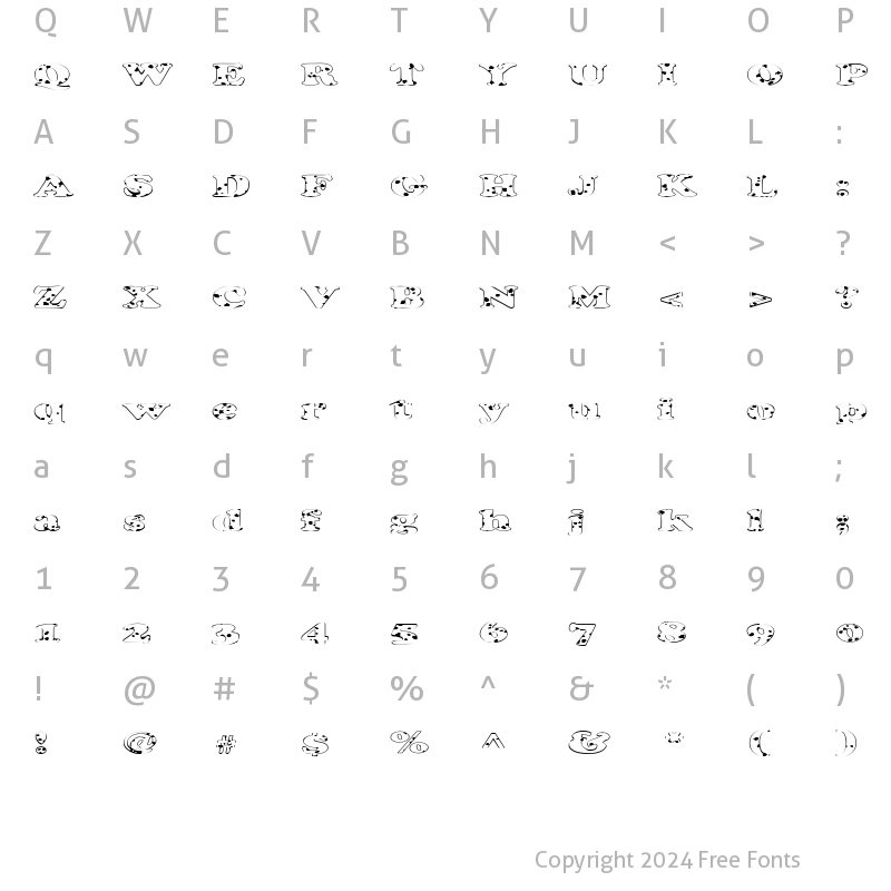 Character Map of FZ ROMAN 4 SPOTTED EX Heavy