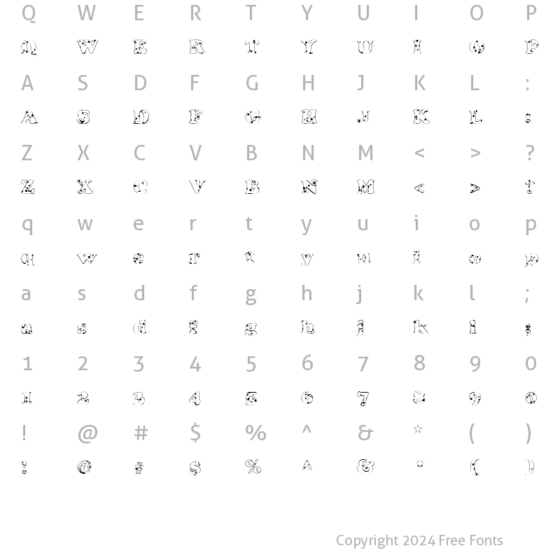 Character Map of FZ ROMAN 4 SPOTTED Heavy