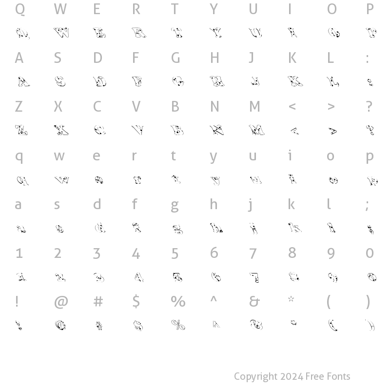 Character Map of FZ ROMAN 4 SPOTTED LEFTY Heavy