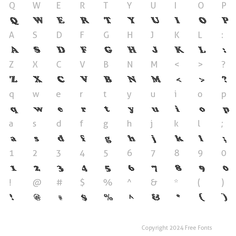 Character Map of FZ ROMAN 4 STRIPED LEFTY Normal