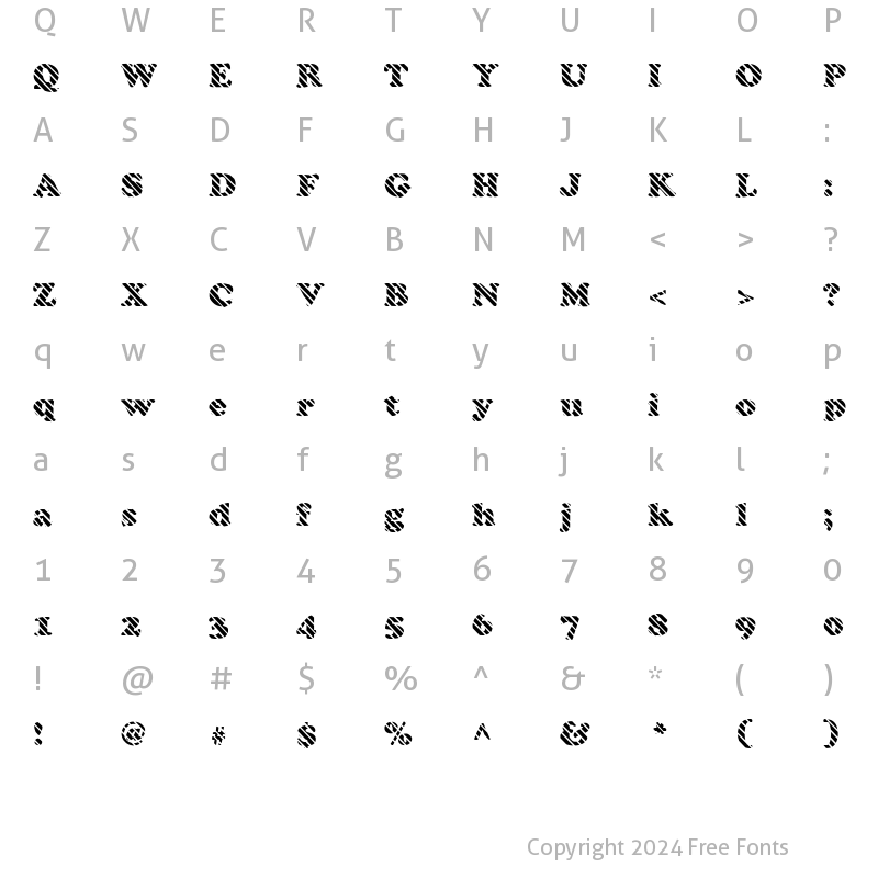 Character Map of FZ ROMAN 4 STRIPED Normal