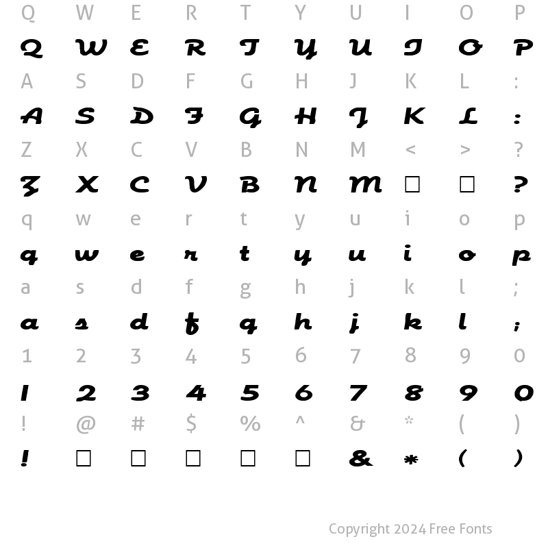 Character Map of FZ SCRIPT 23 EX Normal