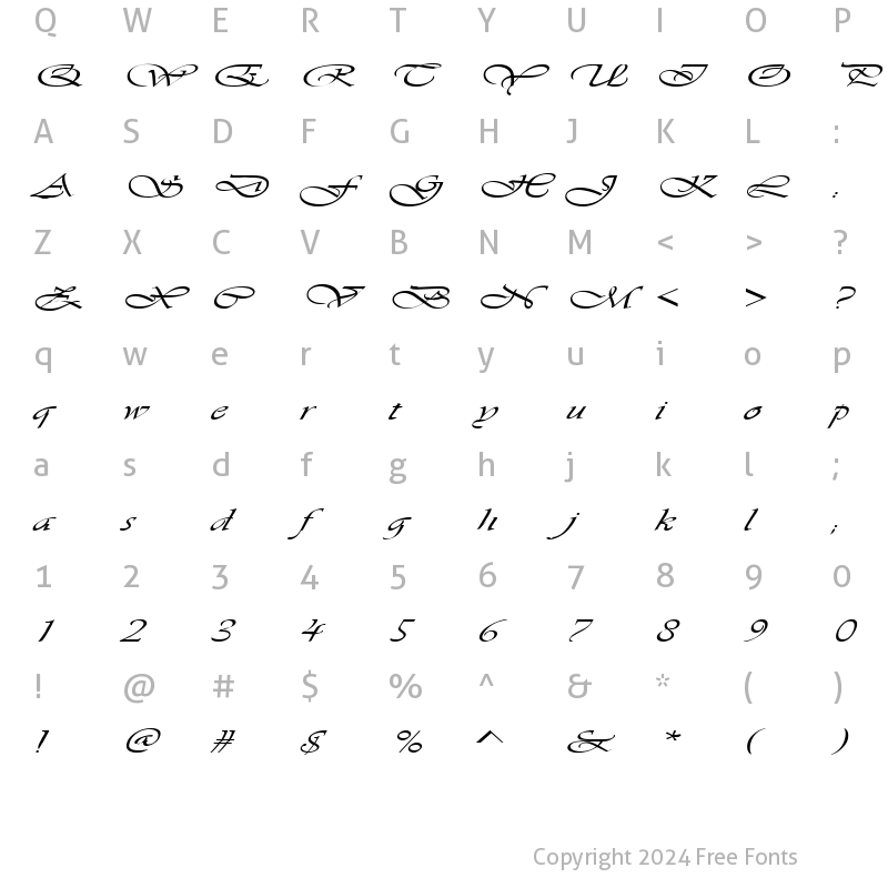 Character Map of FZ SCRIPT 26 EX Normal