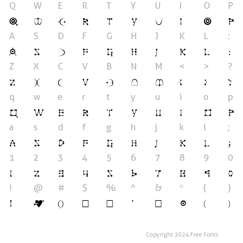 Character Map of FZ UNIQUE 1 Normal