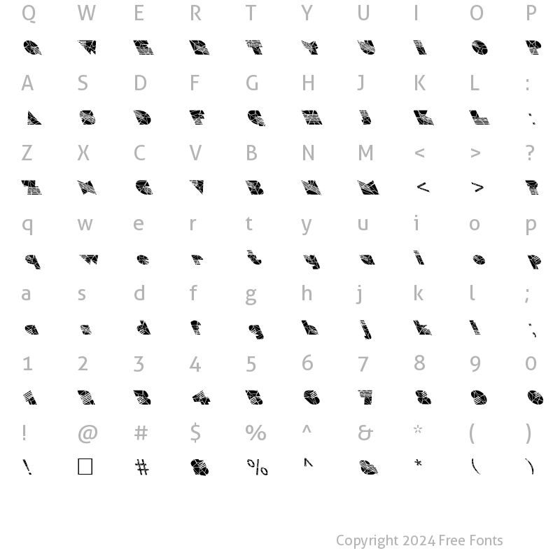 Character Map of FZ UNIQUE 11 CRACKED LEFTY Normal