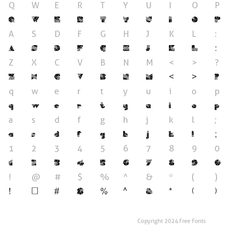 Character Map of FZ UNIQUE 11 CRACKED Normal