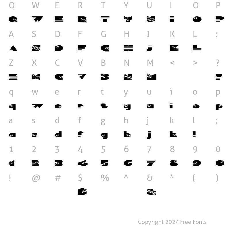 Character Map of FZ UNIQUE 11 EX Unknown