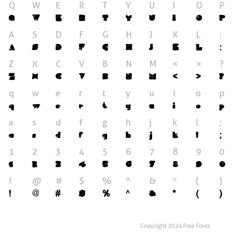 Character Map of FZ UNIQUE 11 MANGLED Normal