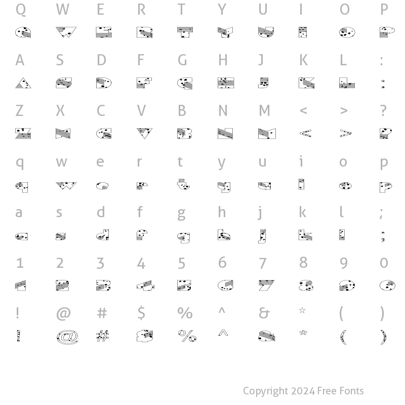 Character Map of FZ UNIQUE 11 SPOTTED EX Normal