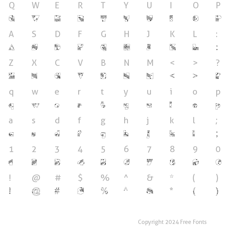 Character Map of FZ UNIQUE 11 SPOTTED Normal