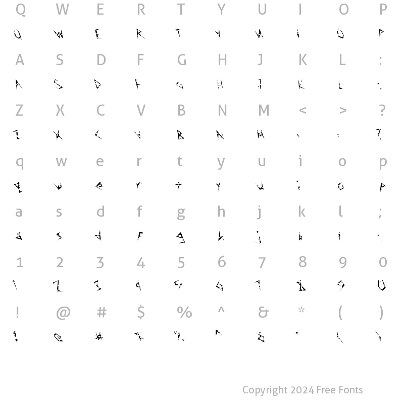 Character Map of FZ UNIQUE 17 HOLEY LEFTY Normal