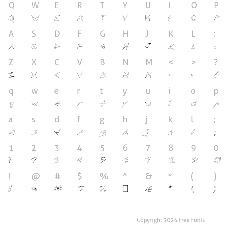 Character Map of FZ UNIQUE 17 HOLLOW EX Normal