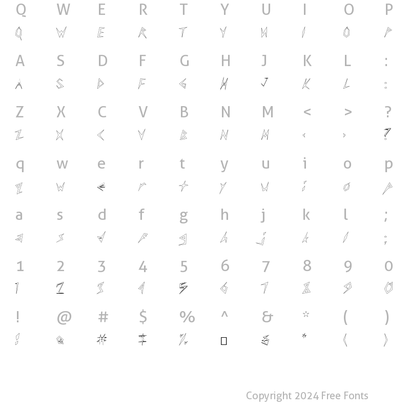 Character Map of FZ UNIQUE 17 HOLLOW Normal