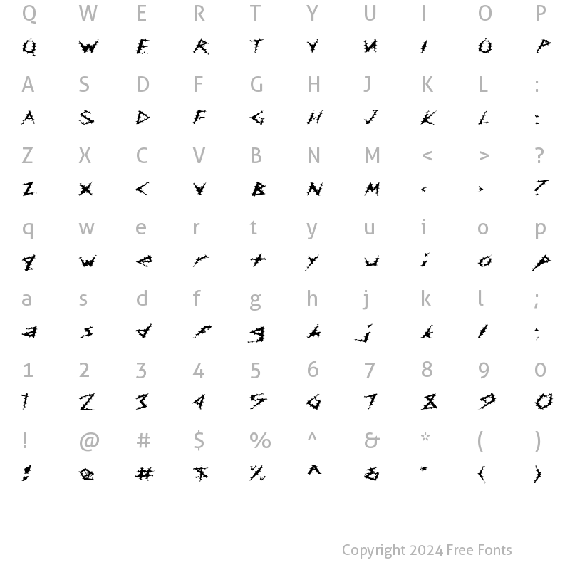 Character Map of FZ UNIQUE 17 SPIKED EX Normal
