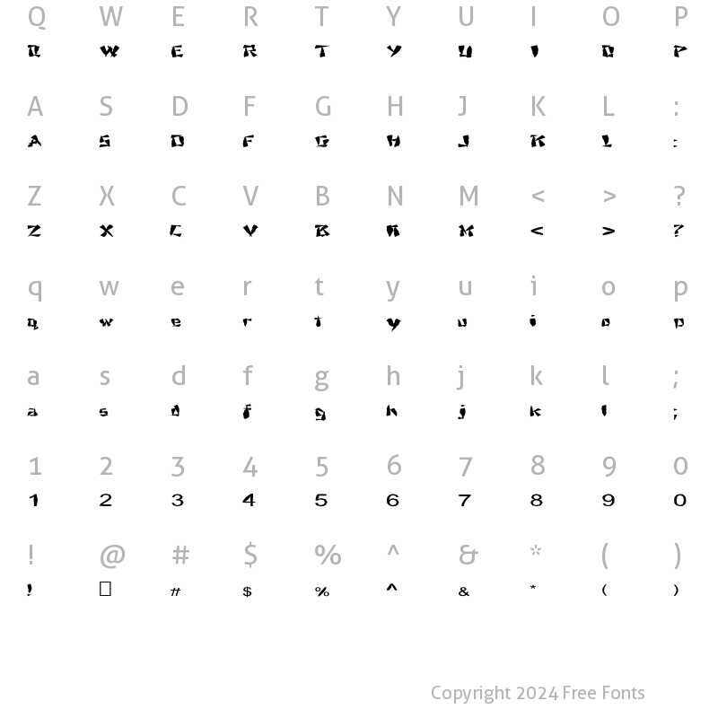 Character Map of FZ UNIQUE 21 MANGLED EX Normal