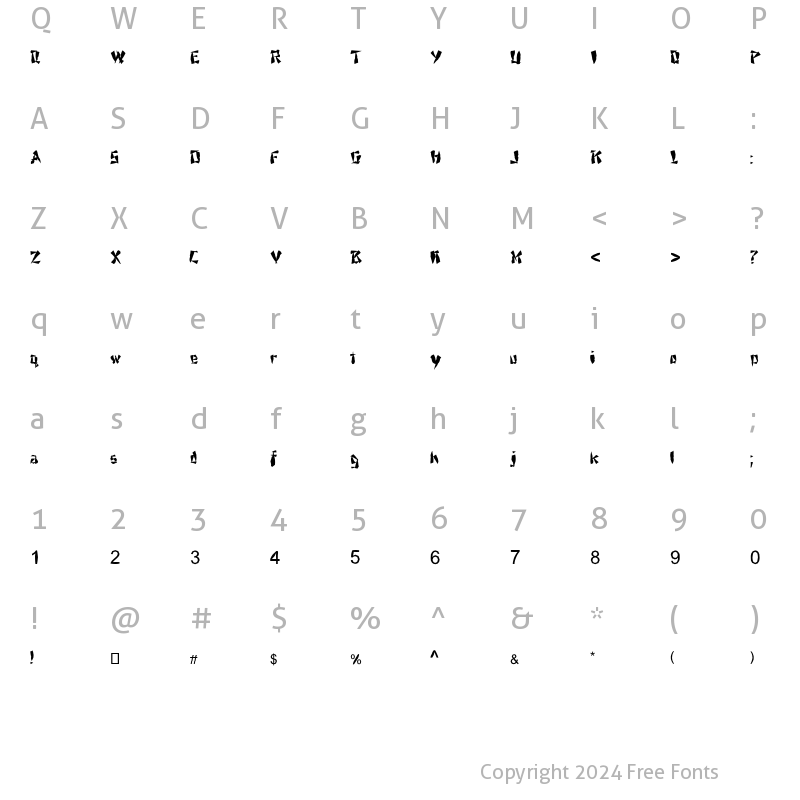 Character Map of FZ UNIQUE 21 MANGLED Normal