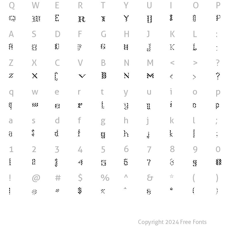 Character Map of FZ UNIQUE 24 STRIPED Normal