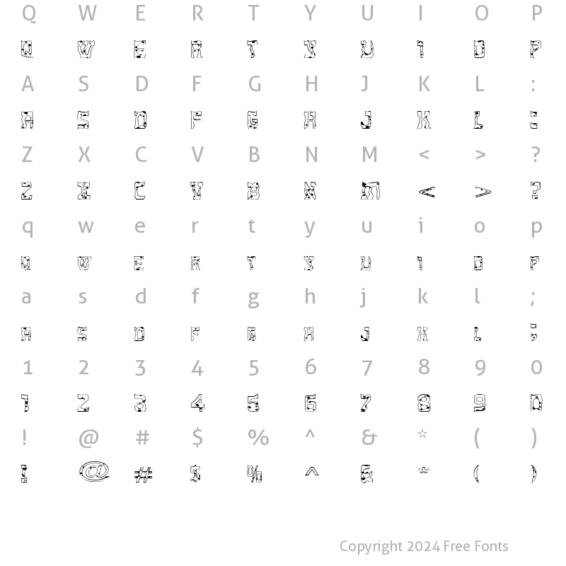 Character Map of FZ UNIQUE 27 SPOTTED EX Normal