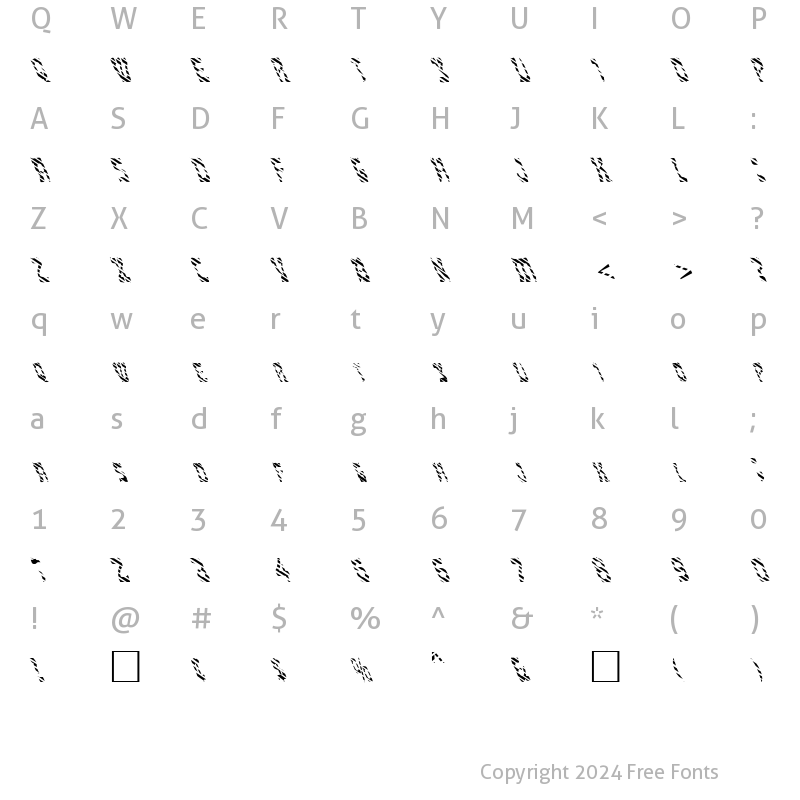 Character Map of FZ UNIQUE 27 STRIPED LEFTY Normal