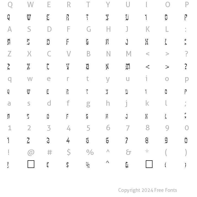 Character Map of FZ UNIQUE 27 STRIPED Normal