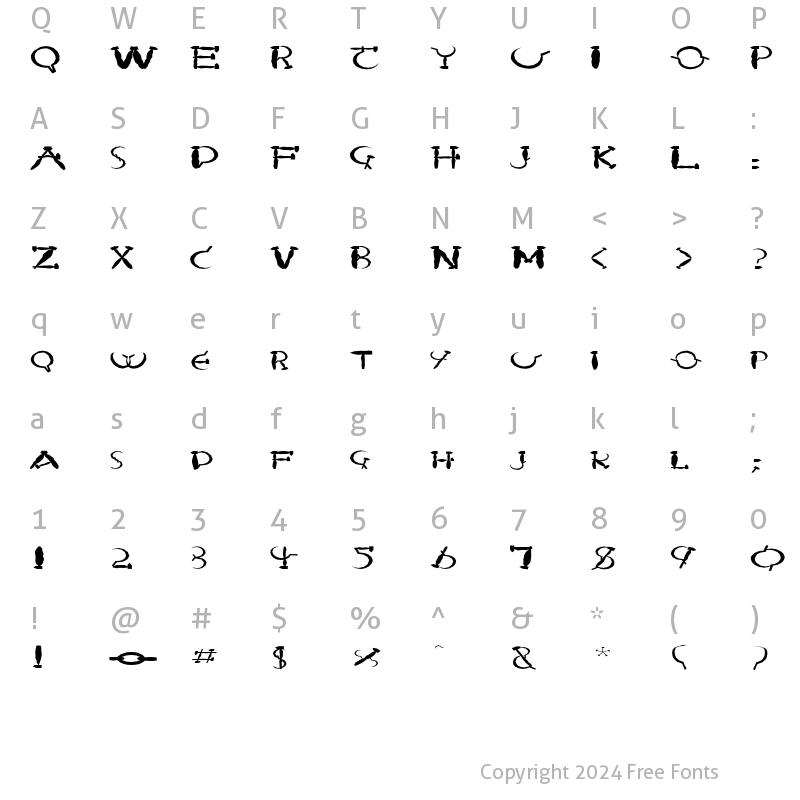 Character Map of FZ UNIQUE 28 MANGLED EX Normal