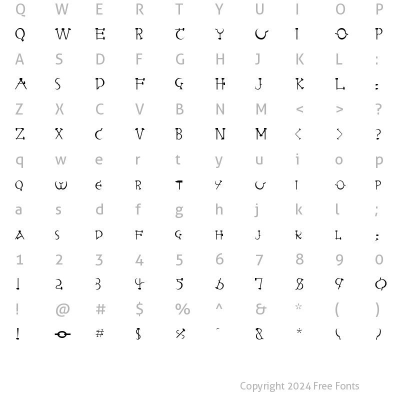 Character Map of FZ UNIQUE 28 Normal