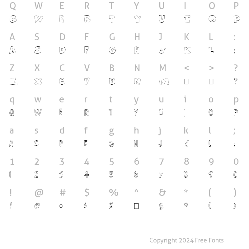 Character Map of FZ UNIQUE 30 HOLLOW Normal