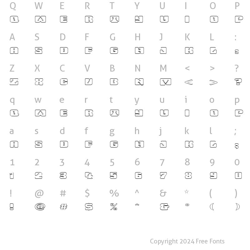 Character Map of FZ UNIQUE 32 HOLLOW EX Normal