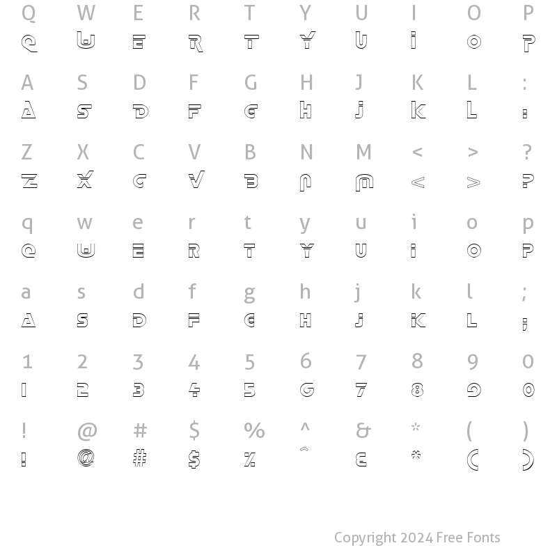 Character Map of FZ UNIQUE 35 HOLLOW Normal